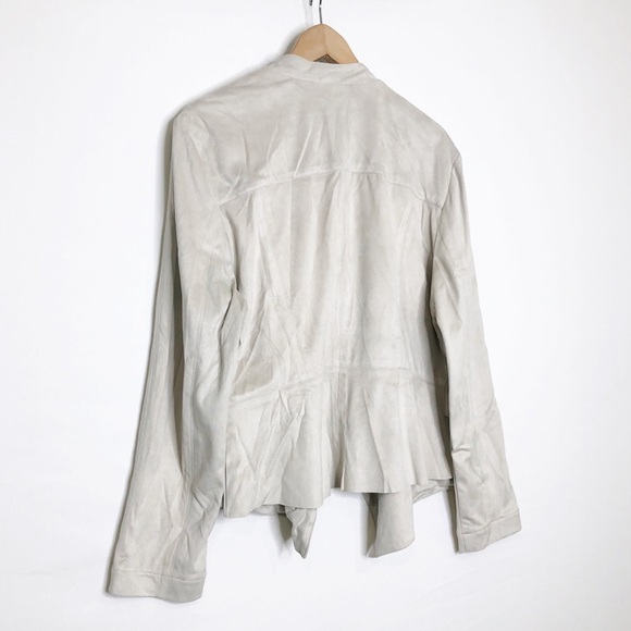 INC International concepts, tan faux suede Open closure waterfall jacket - Picture 9 of 10